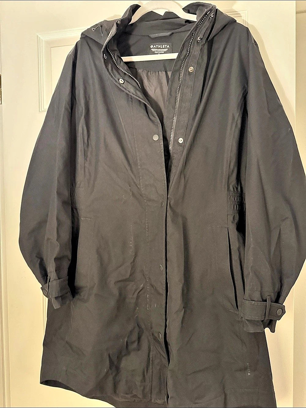 Athleta Black Hooded Coat Like New